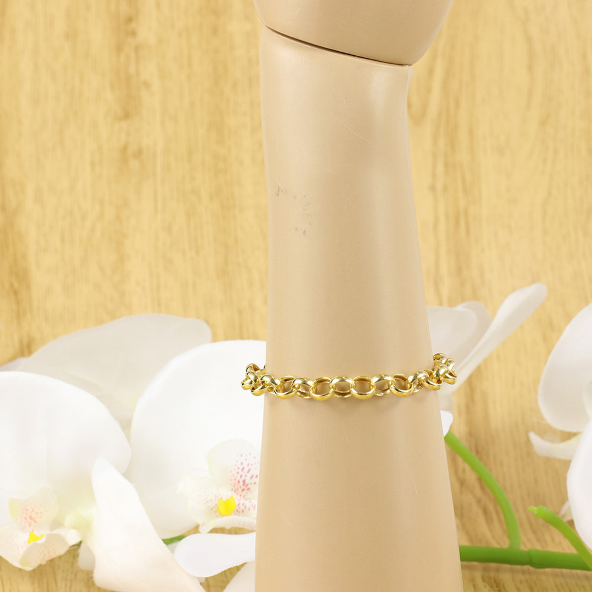 Pulseira Portuguesa Bitola 8,50 mm 19 cm em Ouro 18K