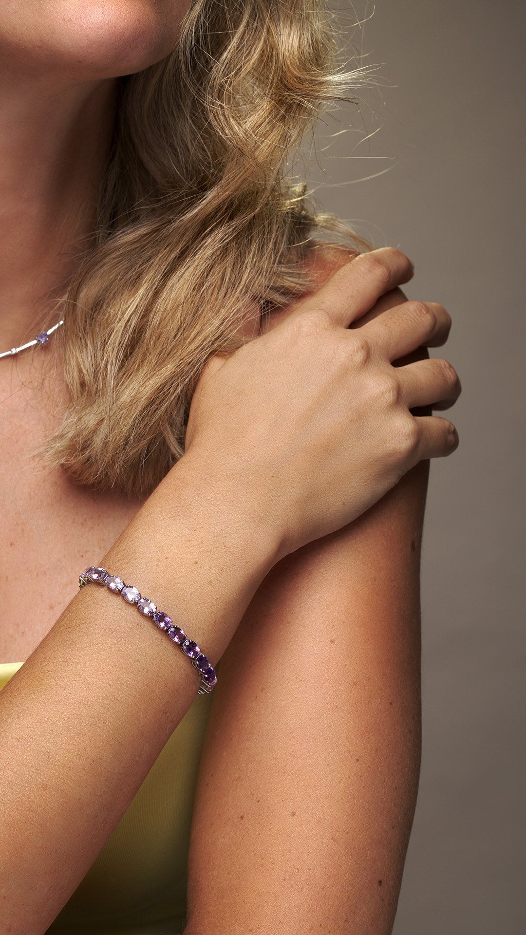 Pulseira Riviera Ametista Oval Degradê em ouro branco – foto 2