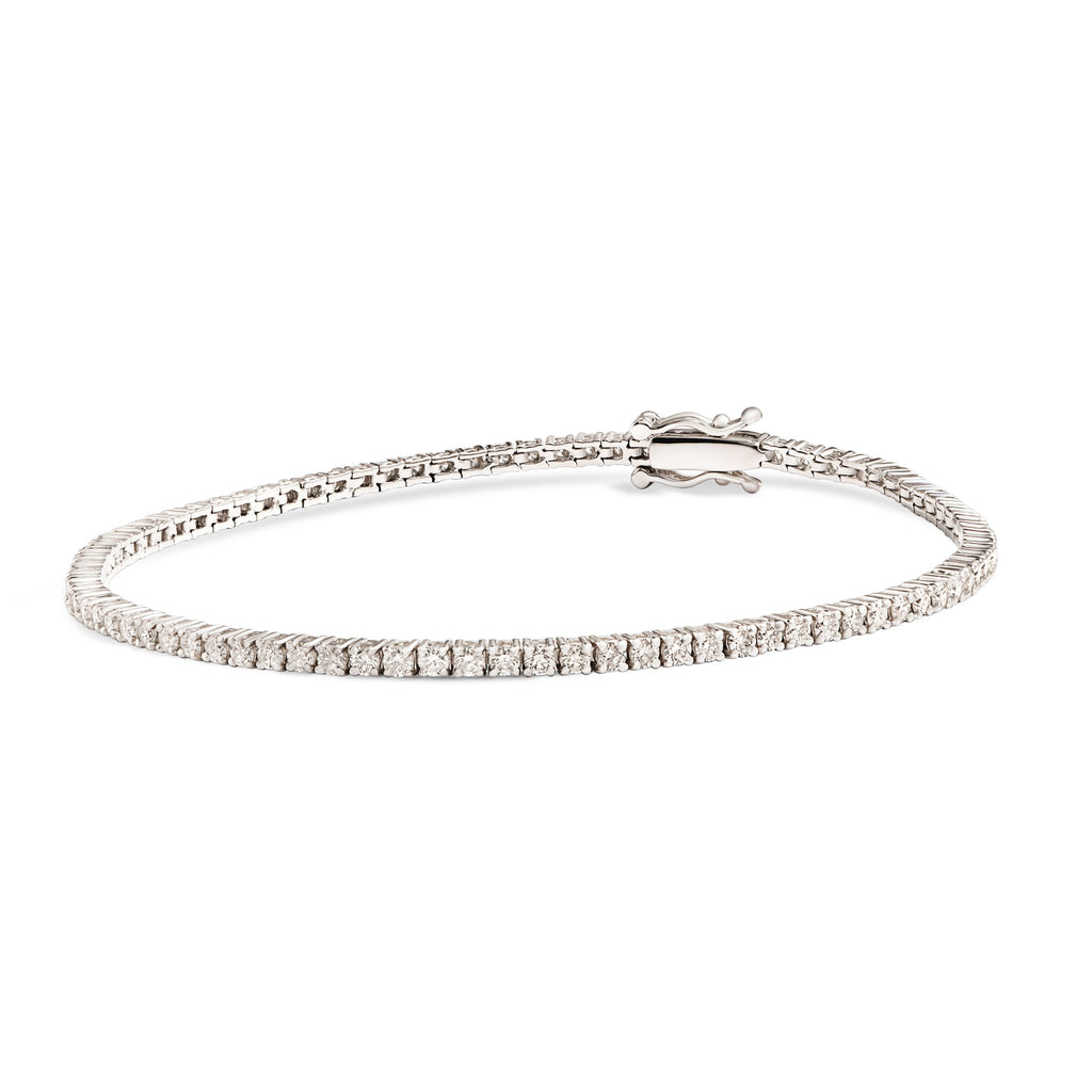 Pulseira Riviera Clássica Diamantes 1,9mm em ouro branco – Rainha da Riviera