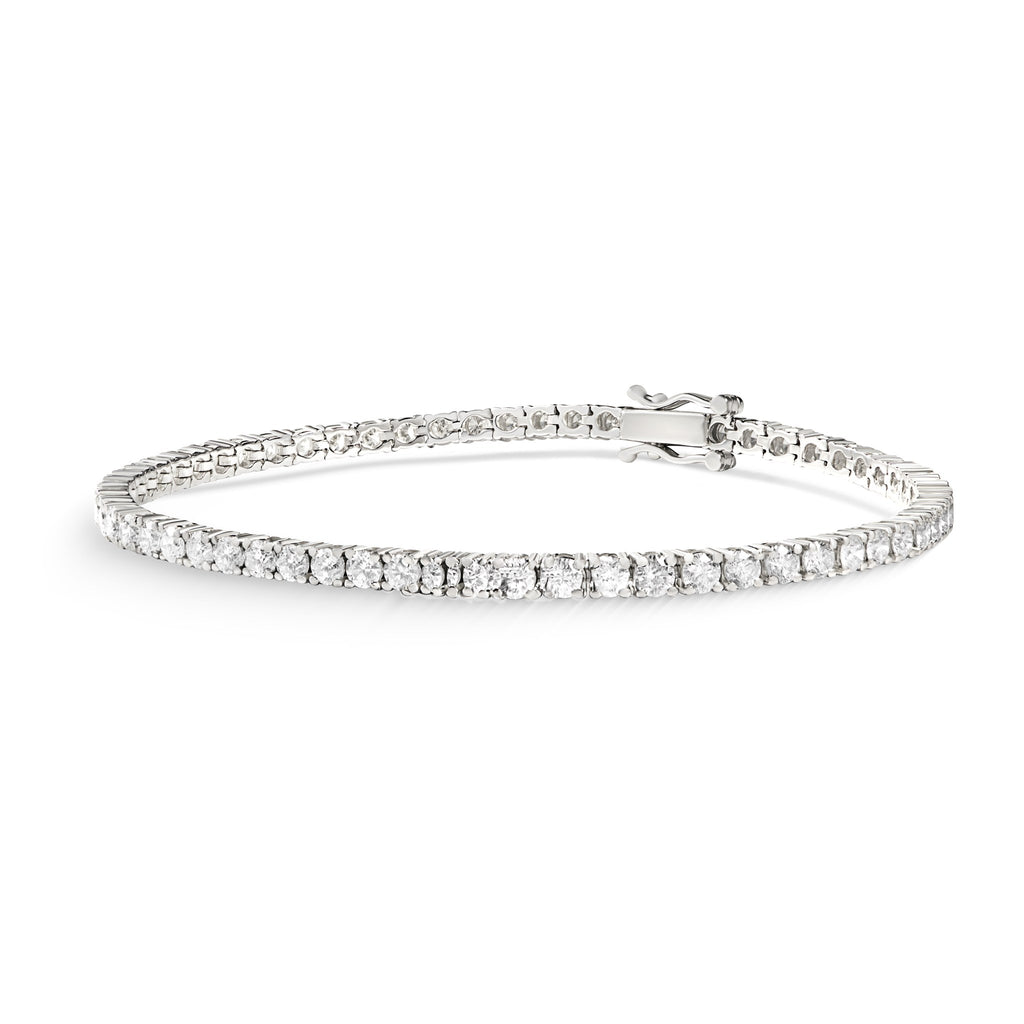 Pulseira Riviera Clássica Diamantes 2,7mm em ouro branco – Rainha da Riviera