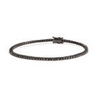 Pulseira Riviera Clássica Diamantes Negros 1,9mm em ouro com banho de ródio negro – Rainha da Riviera