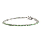 Pulseira Riviera Clássica Esmeraldas 2,1mm em ouro branco – Rainha da Riviera