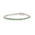 Pulseira Riviera Clássica Esmeraldas 2,5mm em ouro branco – Rainha da Riviera