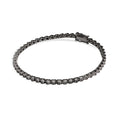 Pulseira Riviera Coração Vazado Diamantes Negros em ouro com banho de ródio negro – Rainha da Riviera