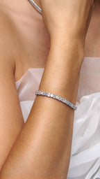 Pulseira Riviera Diamantes Baguete em ouro branco – foto 3