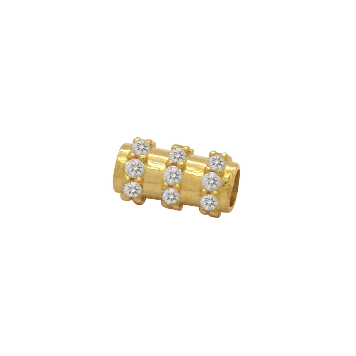 Separador de Pingentes Cravejado 3 Carreiros Zircônias em Ouro 18K
